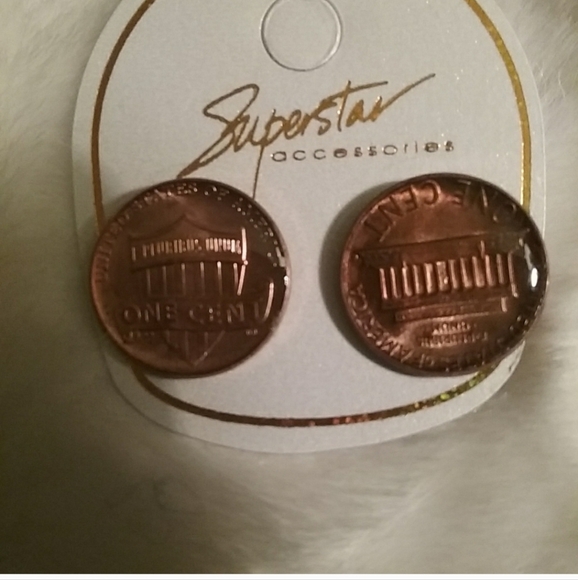 Glitter Penny Resin Earrings NWT - Picture 2 of 4